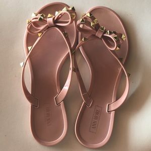 Jelly Flip Flop Style Beige/Tan Sandal Size 10